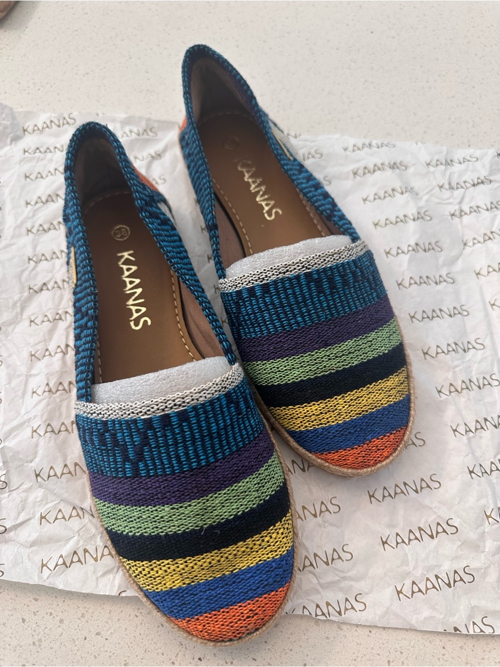 Kaanas Multicolor Striped Slip-On Espadrille Flats